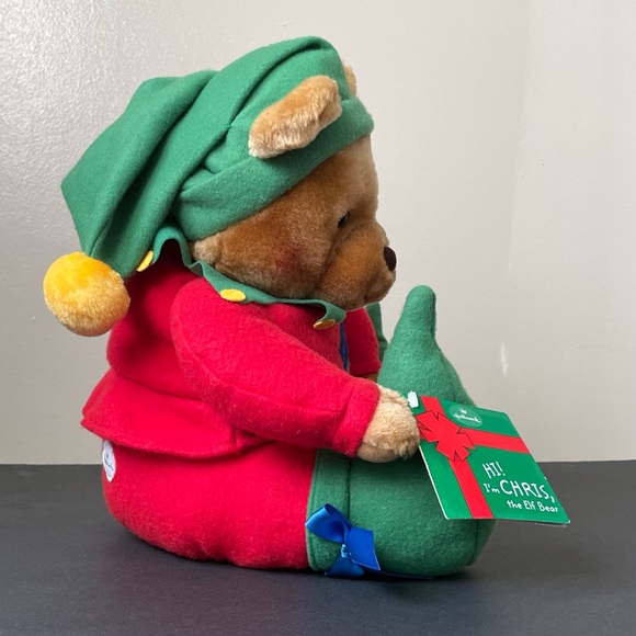 VINTAGE Hallmark Christmas CHRIS THE ELF TEDDY BEAR 12" Plush Stuffed Animal - Picture 2 of 16